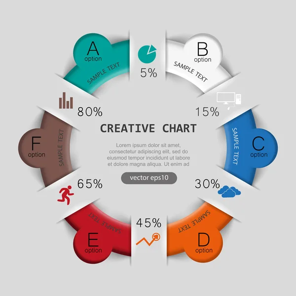 Cirkeldiagram mall — Stock vektor