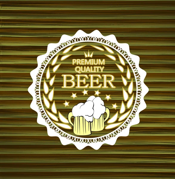 Emblema redondo de la cerveza — Vector de stock