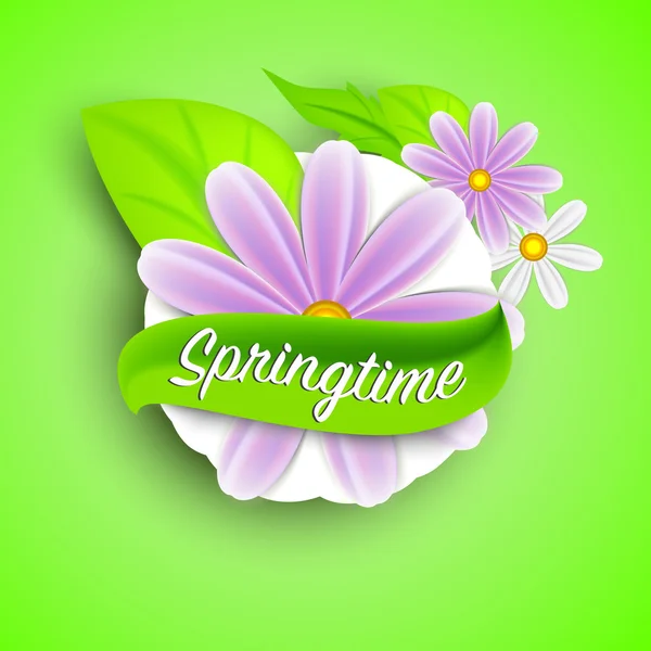 Green springtime label — Stock Vector