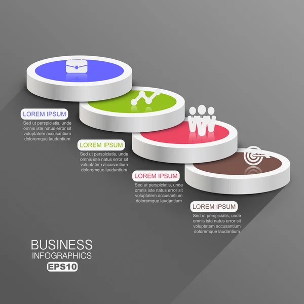 Rundtreppen Daten-Infografik — Stockvektor