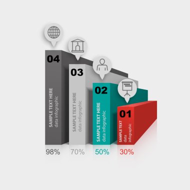Sıra iş Infographic büyüme oranları duvarlar