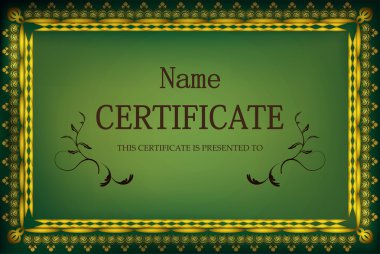 Altın desen çerçeve sertifika şablonu