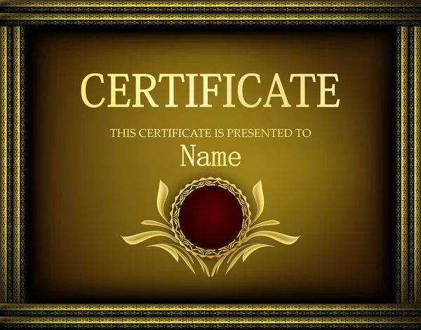 Ornate certificate template vector background Royalty Free Stock Vectors