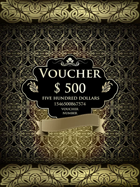 Voucher de design luxuoso — Vetor de Stock