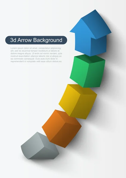 Seta 3D para cima dividida em partes — Vetor de Stock