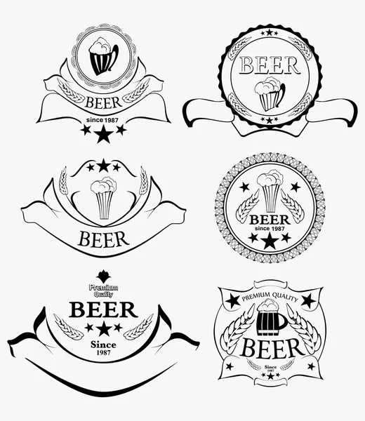 Conjunto de etiquetas de cerveza — Vector de stock