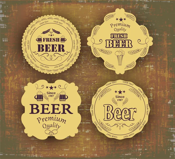 Conjunto de etiquetas de cerveza — Vector de stock