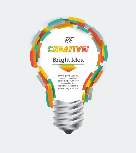 Bright idea light bulb — Stock Vector