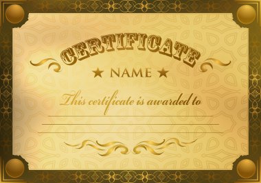 antika arka plan sertifika şablonu