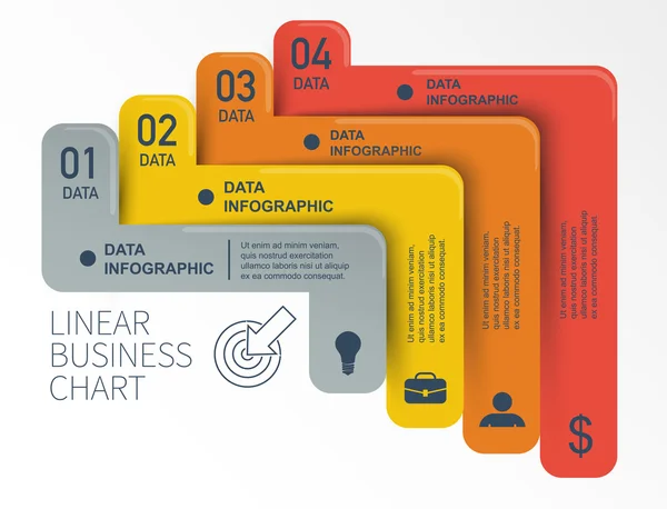 Linea curva di carta con grafico del modello di dati — Vettoriale Stock