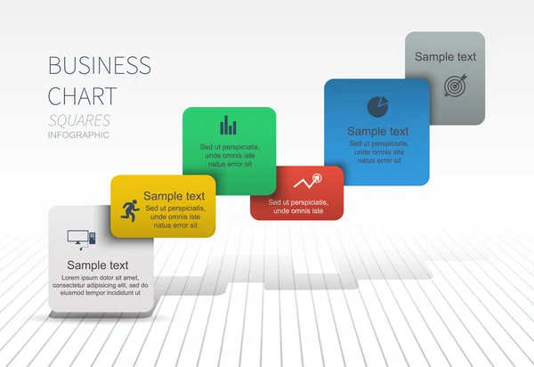 Biznesowych poziomie strategii infografiki szablon — Wektor stockowy