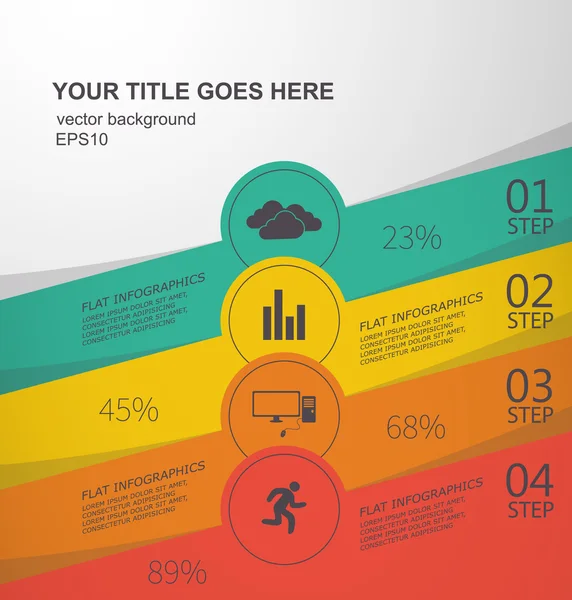 Údaje pokrývají prezentace infografika — Stockový vektor