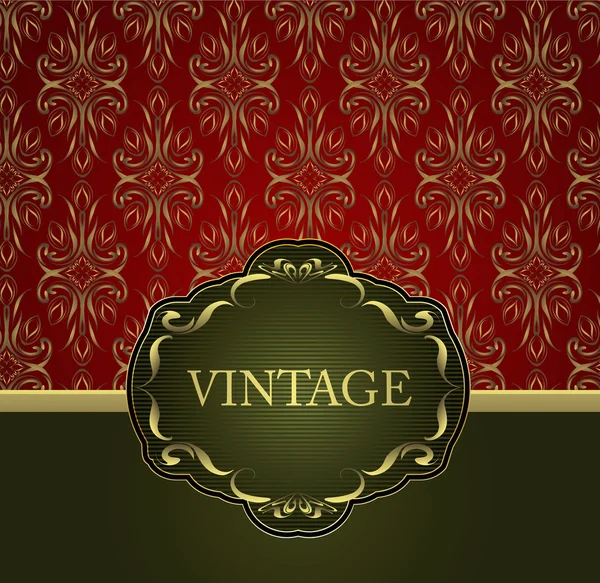 Vintage bakgrund med vackra mönster etikett — Stock vektor