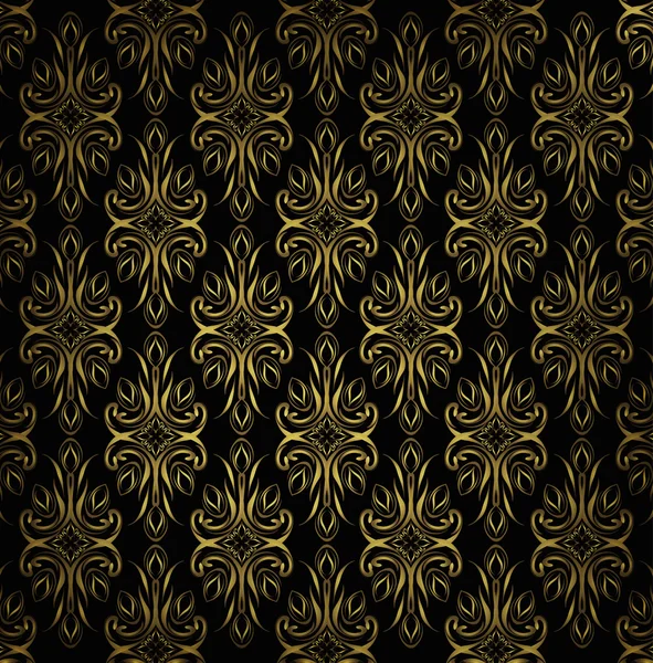 Patrones vintage de lujo fondo negro — Vector de stock