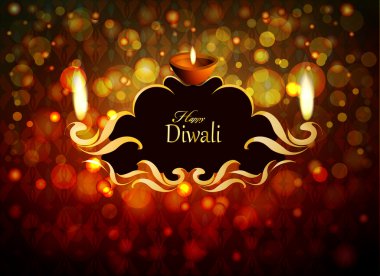 Dekor çerçeve ve arka plan üzerinde bir kandil ile