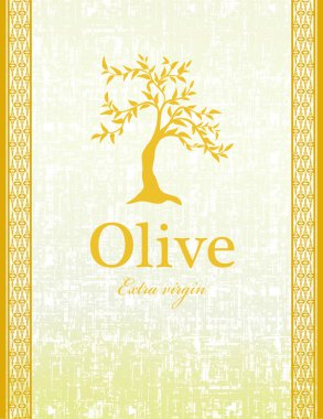 güzel zeytin altın vintage etiket tasarımı