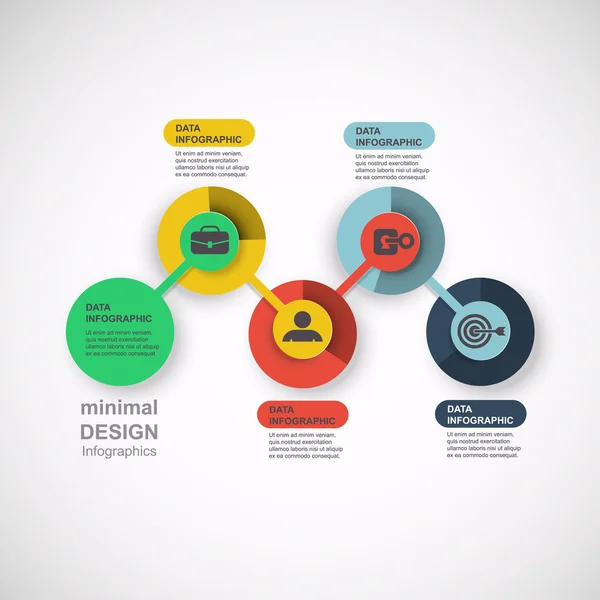 Plantilla de infografía de gráfico de línea de tiempo curva estratificada — Vector de stock