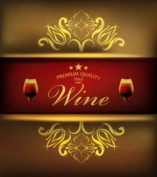 Cover wine menu patterned background — Stock Vector