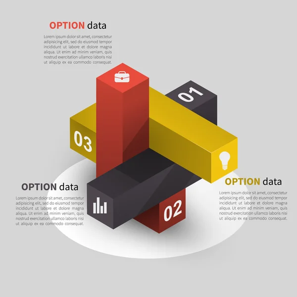 Infografiki danych projektu izometryczny 3d — Wektor stockowy