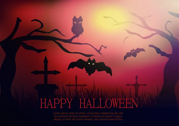 Tarjeta de felicitación Feliz Halloween — Archivo Imágenes Vectoriales