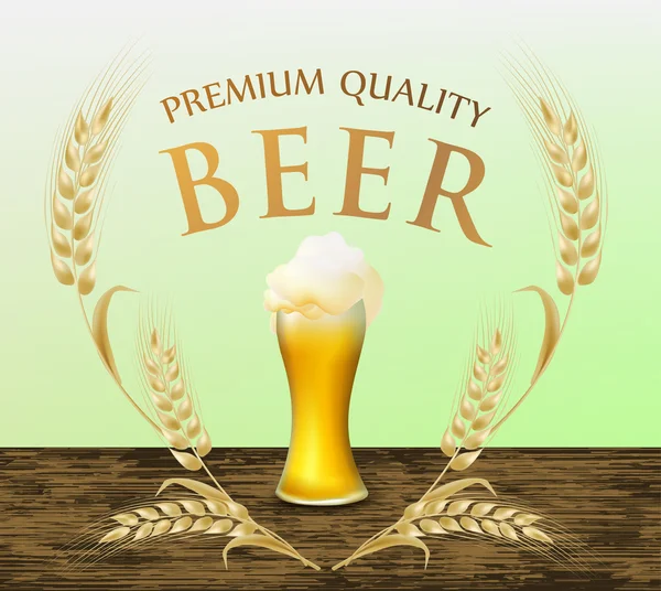 Glass of fresh beer Festivities Oktoberfest — Stock Vector