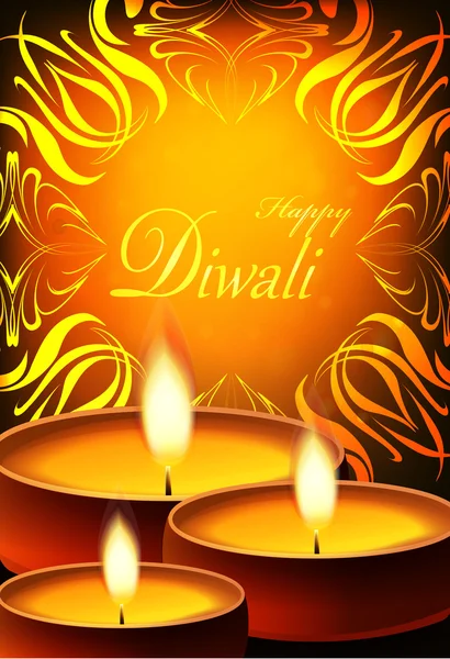 Gelukkige diwali wenskaart — Stockvector