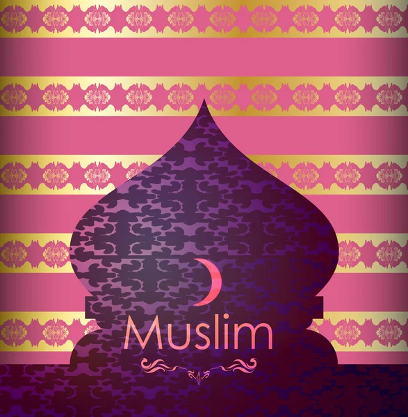 Muslimské mešity styl vintage card design — Stockový vektor