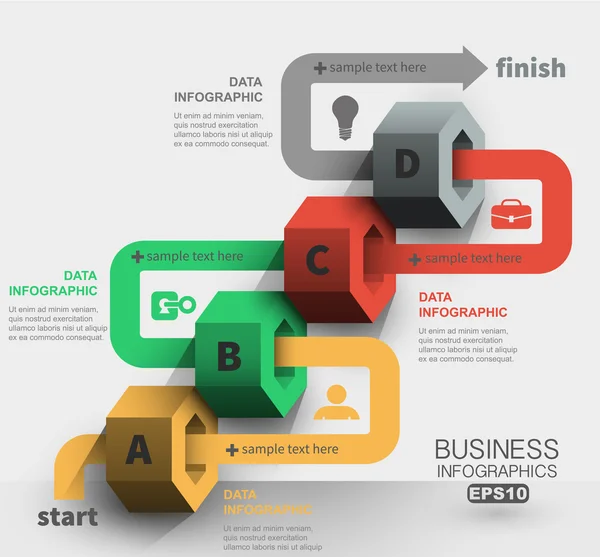 Tijdlijn van zakelijke proces infographics — Stockvector