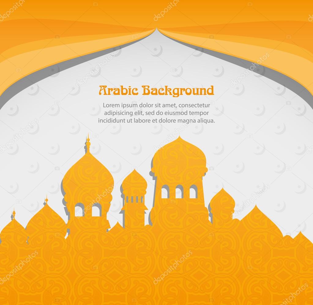 Arabic background city with mosques card design