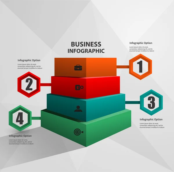 Piramida danych warstwy infografiki procesów biznesowych — Wektor stockowy