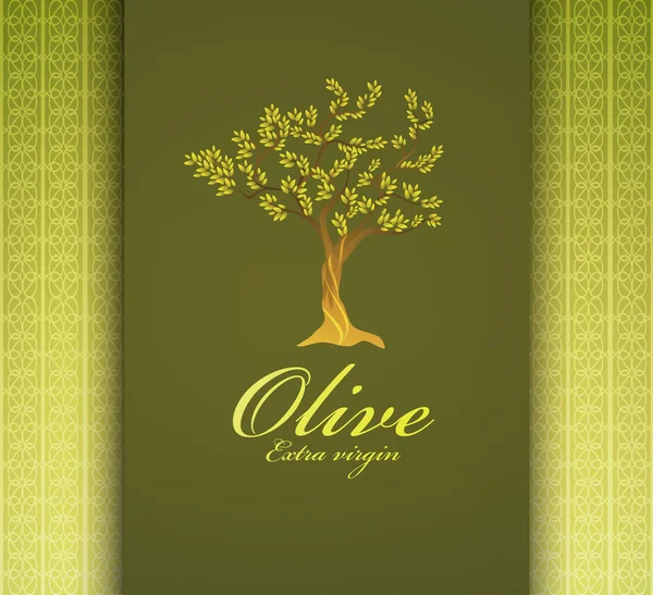 Olive Tree label — Stock Vector