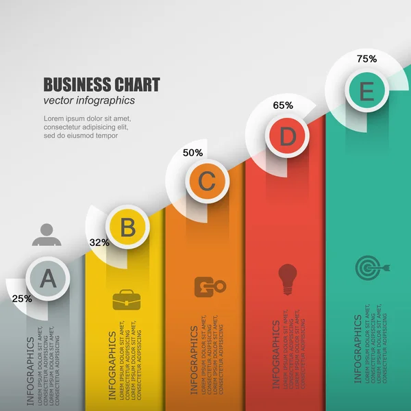 Infographic ontwerp bedrijfsproces met 5 opties — Stockvector