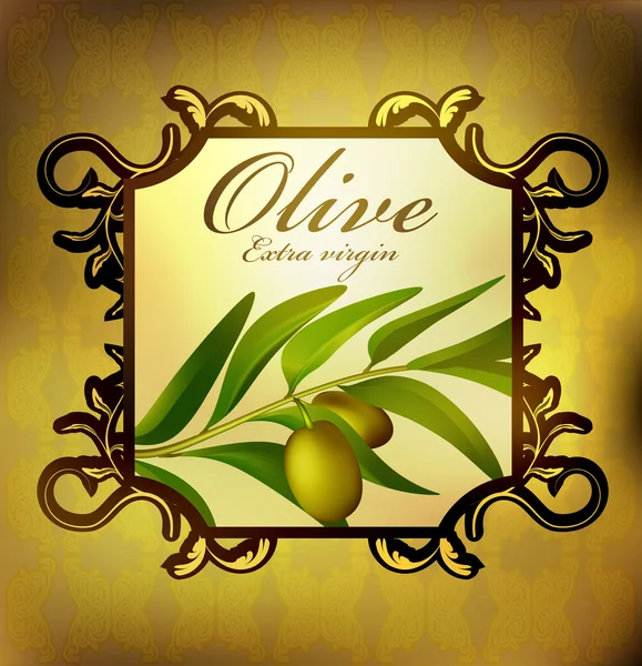 Étiquette d'olive pour emballage — Image vectorielle