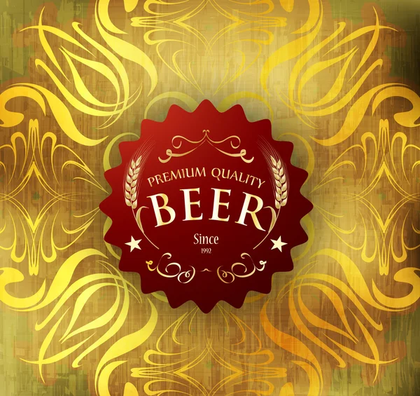 Rótulo de cerveja qualidade premium — Vetor de Stock