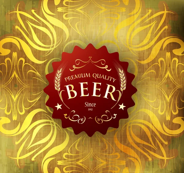 Bier label Premiumkwaliteit — Stockvector