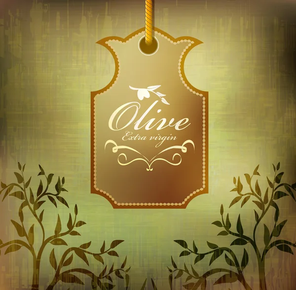 Olive label voor verpakking — Stockvector