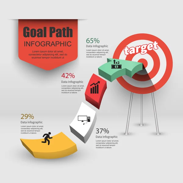 Bedrijfsdoel concept bereiken — Stockvector