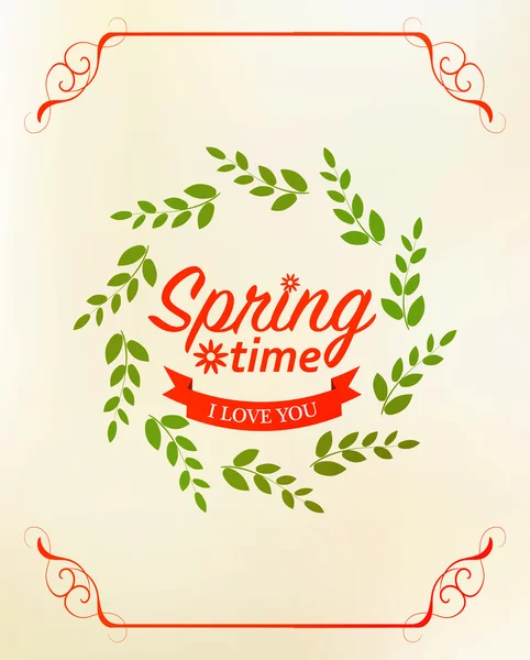 Emblem mit Frühlingszeit — Stockvektor
