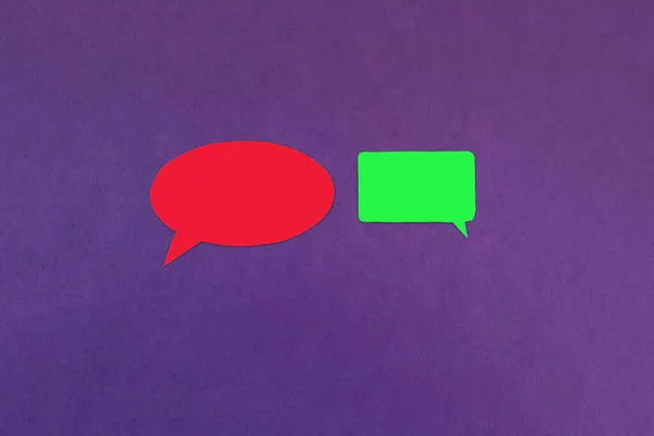 Oval Red Text Green Rectangle Purple Text Dialogue Negotiations Approval — Foto Stock