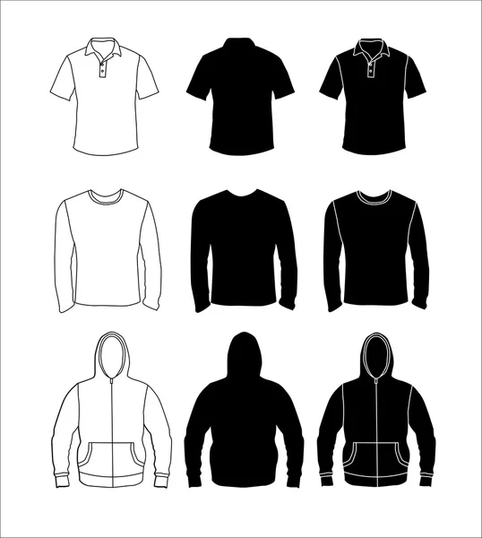 Collezione silhouette abbigliamento — Vettoriale Stock