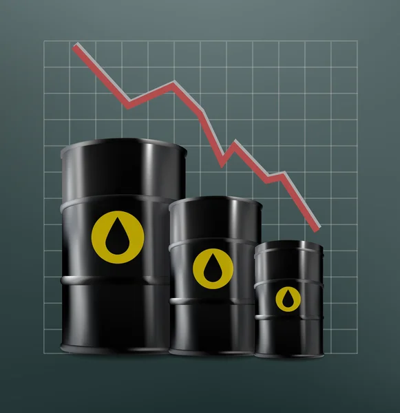 Preço do petróleo está diminuindo banner Vetores De Stock Royalty-Free
