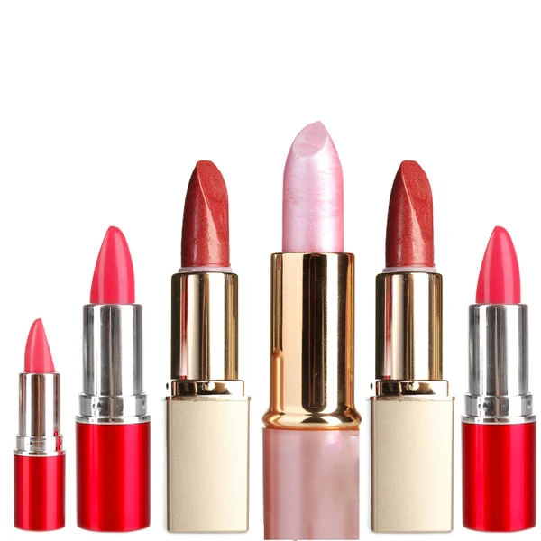 Beautiful lipsticks isolated on white — Stock Photo, Image