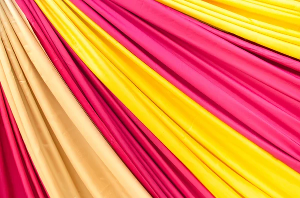 Multi color fabric in a row — Stock Photo, Image