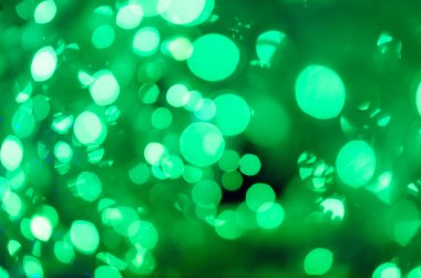 Gece ışık yeşil parlak bokeh arka plan