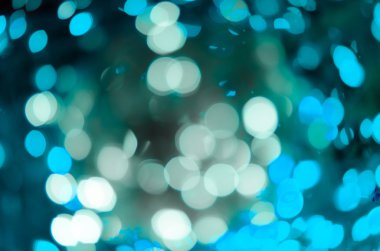 Gece ışık mavi parlak bokeh arka plan