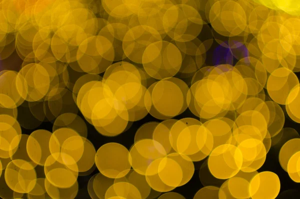 Night light Yellow bright bokeh background — Stock Photo, Image