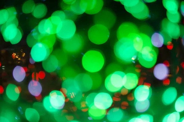 Night light Green bright bokeh background — Stock Photo, Image