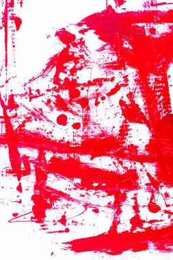 Beyaz arka plan üzerinde izole soyut kırmızı boya