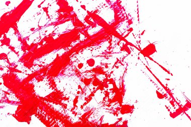 Beyaz arka plan üzerinde izole soyut kırmızı boya