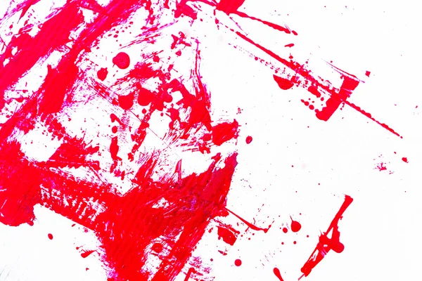 Pintura vermelha abstrata, isolada sobre fundo branco — Fotografia de Stock